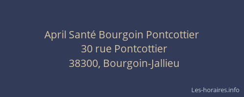 April Sant&eacute; Bourgoin Pontcottier