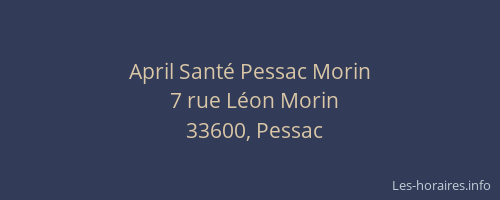 April Sant&eacute; Pessac Morin