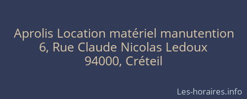Aprolis Location matériel manutention