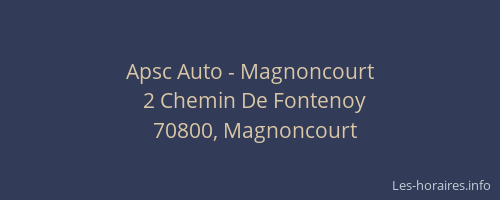 Apsc Auto - Magnoncourt