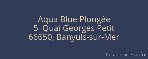 Aqua Blue Plongée