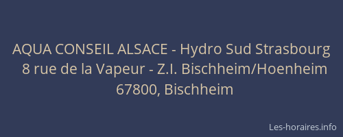 AQUA CONSEIL ALSACE - Hydro Sud Strasbourg