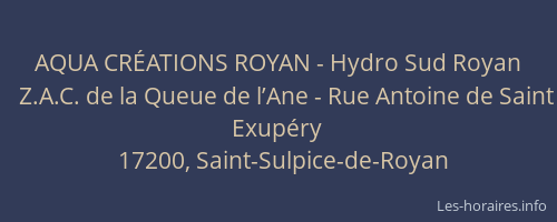 AQUA CR&Eacute;ATIONS ROYAN - Hydro Sud Royan