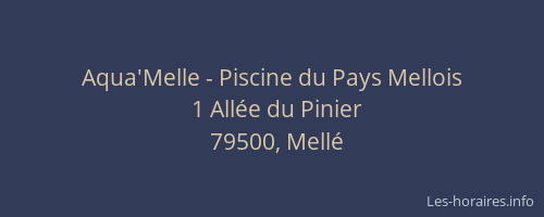 Aqua'Melle - Piscine du Pays Mellois