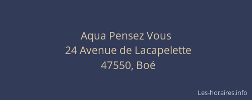 Aqua Pensez Vous