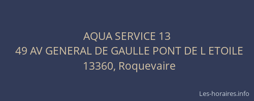 AQUA SERVICE 13