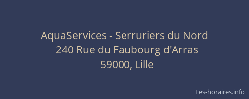 AquaServices - Serruriers du Nord