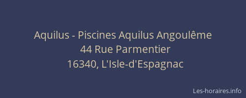 Aquilus - Piscines Aquilus Angoulême