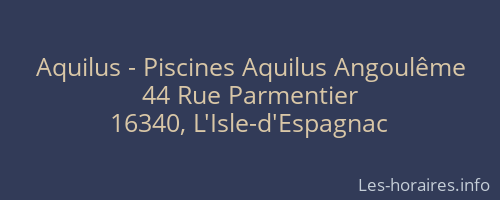 Aquilus - Piscines Aquilus Angoulême