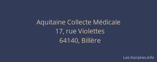 Aquitaine Collecte M&eacute;dicale