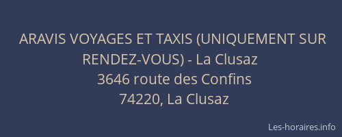 ARAVIS VOYAGES ET TAXIS (UNIQUEMENT SUR RENDEZ-VOUS) - La Clusaz