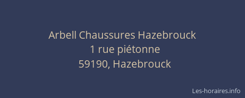 Arbell Chaussures Hazebrouck