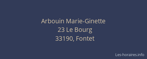 Arbouin Marie-Ginette