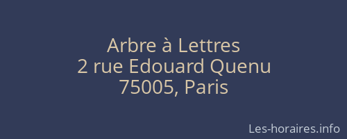 Arbre à Lettres