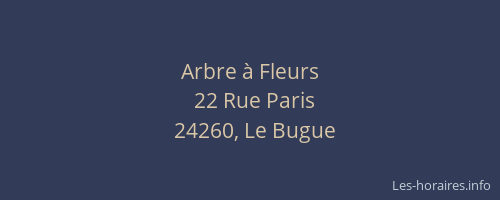 Arbre &agrave; Fleurs