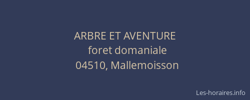 ARBRE ET AVENTURE