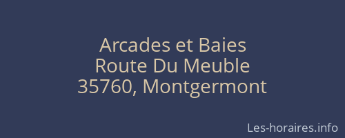 Arcades et Baies