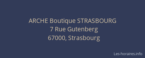 ARCHE Boutique STRASBOURG
