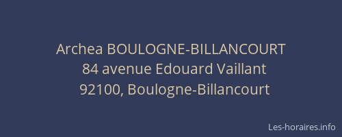 Archea BOULOGNE-BILLANCOURT