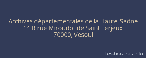 Archives départementales de la Haute-Saône