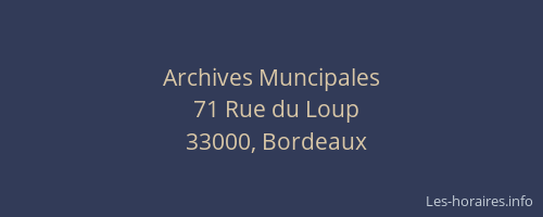 Archives Muncipales