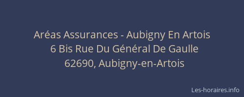 Ar&eacute;as Assurances - Aubigny En Artois