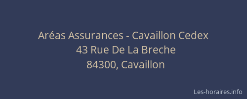 Ar&eacute;as Assurances - Cavaillon Cedex