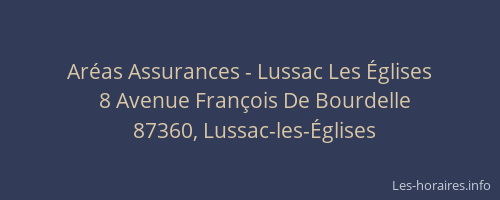 Ar&eacute;as Assurances - Lussac Les &Eacute;glises
