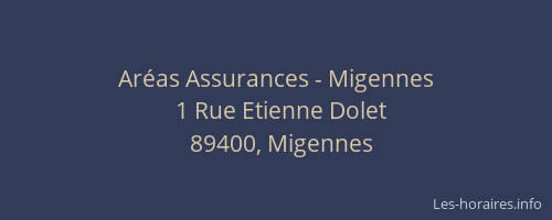 Ar&eacute;as Assurances - Migennes