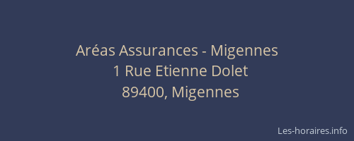 Aréas Assurances - Migennes