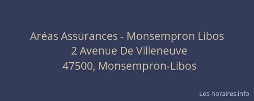 Ar&eacute;as Assurances - Monsempron Libos