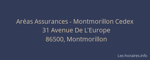 Ar&eacute;as Assurances - Montmorillon Cedex