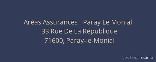 Ar&eacute;as Assurances - Paray Le Monial