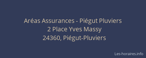Ar&eacute;as Assurances - Pi&eacute;gut Pluviers