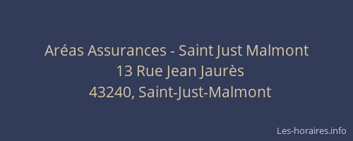 Ar&eacute;as Assurances - Saint Just Malmont