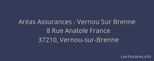 Ar&eacute;as Assurances - Vernou Sur Brenne