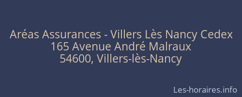 Aréas Assurances - Villers Lès Nancy Cedex