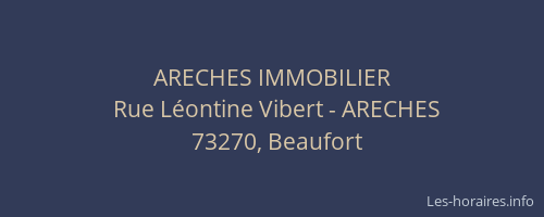 ARECHES IMMOBILIER