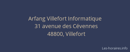 Arfang Villefort Informatique