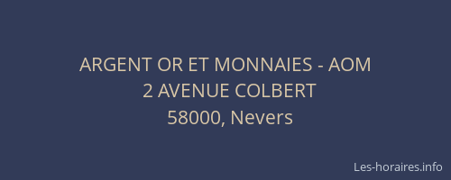 ARGENT OR ET MONNAIES - AOM