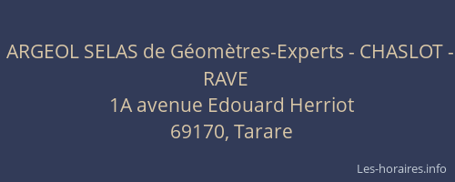 ARGEOL SELAS de Géomètres-Experts - CHASLOT - RAVE