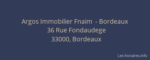 Argos Immobilier Fnaim  - Bordeaux