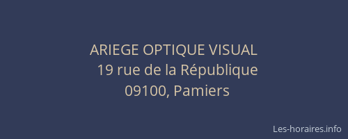 ARIEGE OPTIQUE VISUAL