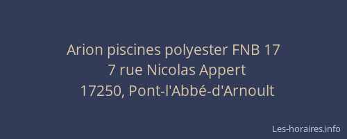 Arion piscines polyester FNB 17