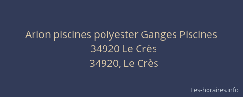 Arion piscines polyester Ganges Piscines