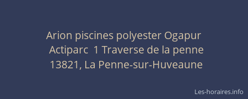 Arion piscines polyester Ogapur