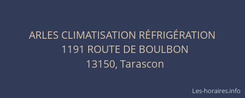 ARLES CLIMATISATION RÉFRIGÉRATION