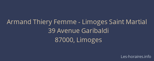 Armand Thiery Femme - Limoges Saint Martial