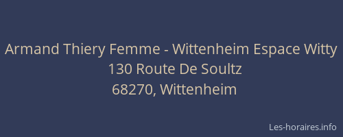 Armand Thiery Femme - Wittenheim Espace Witty