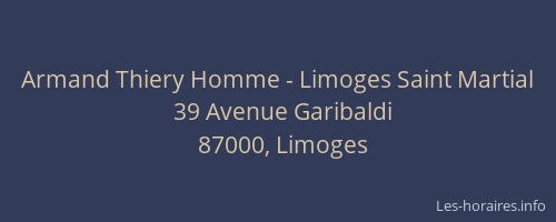Armand Thiery Homme - Limoges Saint Martial
